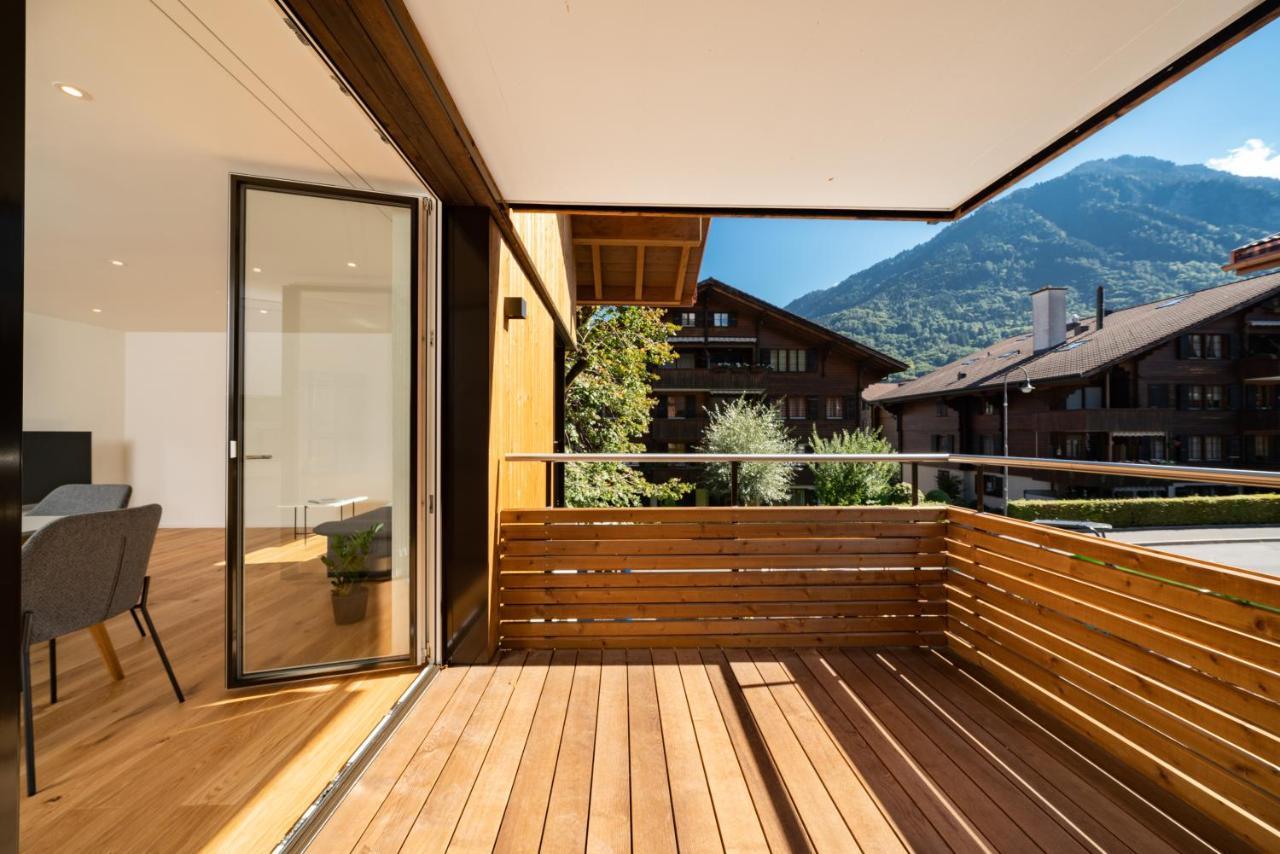 Moderne Neubauwohnung In Wilderswil Esterno foto